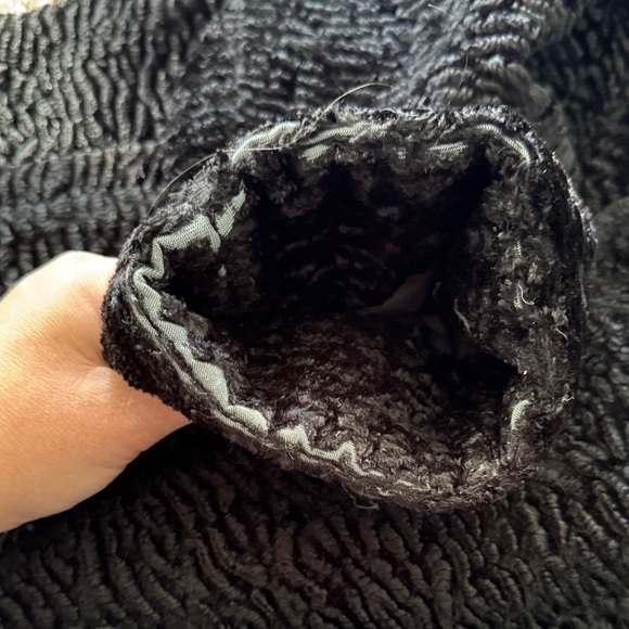 Retro 1950s Black Textured Coat L - Picture 6 of 8